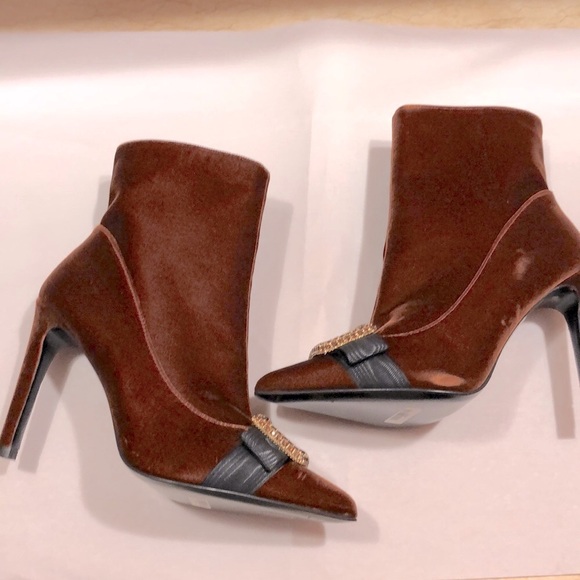 Escada Velvet Ankle Boots - Picture 8 of 15